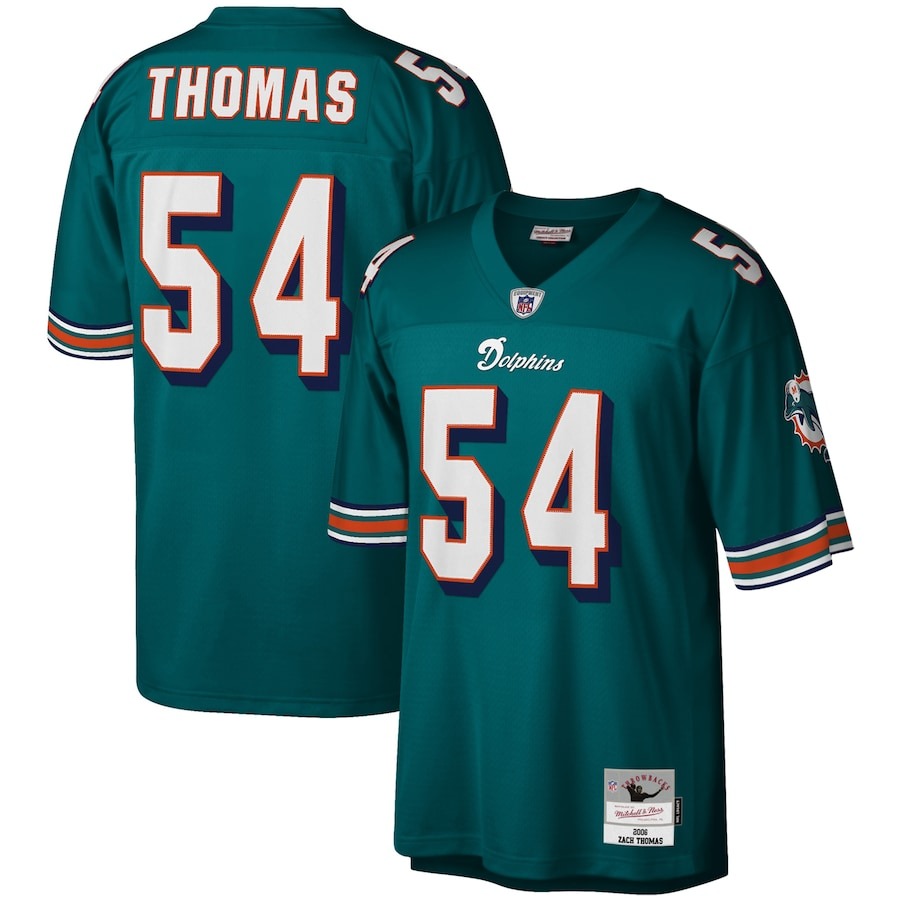 Men's Miami Dolphins Zach Thomas Mitchell & Ness Aqua Legacy Replica Jersey - Jersey