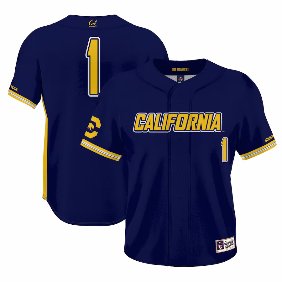 #1 Cal Bears GameDay Greats Lightweight Baseball Jersey - Navy - Jersey