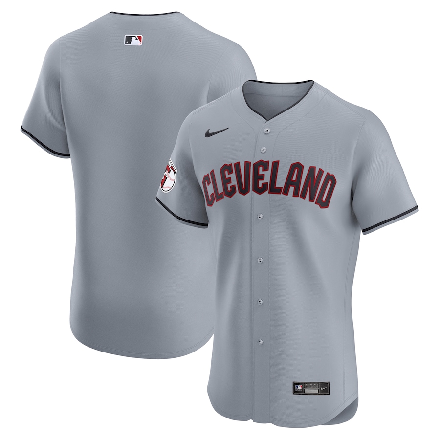 Men's Cleveland Guardians Nike Gray Alternate Vapor Premier Elite Patch Jersey - Jersey