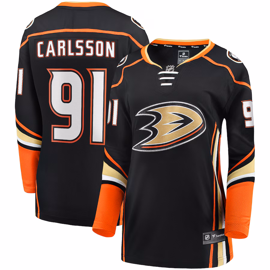 Women's Anaheim Ducks Leo Carlsson Fanatics Black Home Breakaway Player Jersey - Jersey