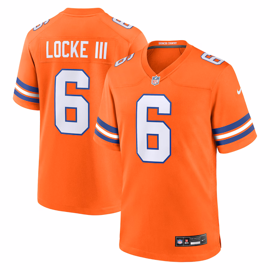 Men's Denver Broncos P.J. Locke III Nike Orange Mile High Collection 1977 Throwback Player Game Jersey - Jersey