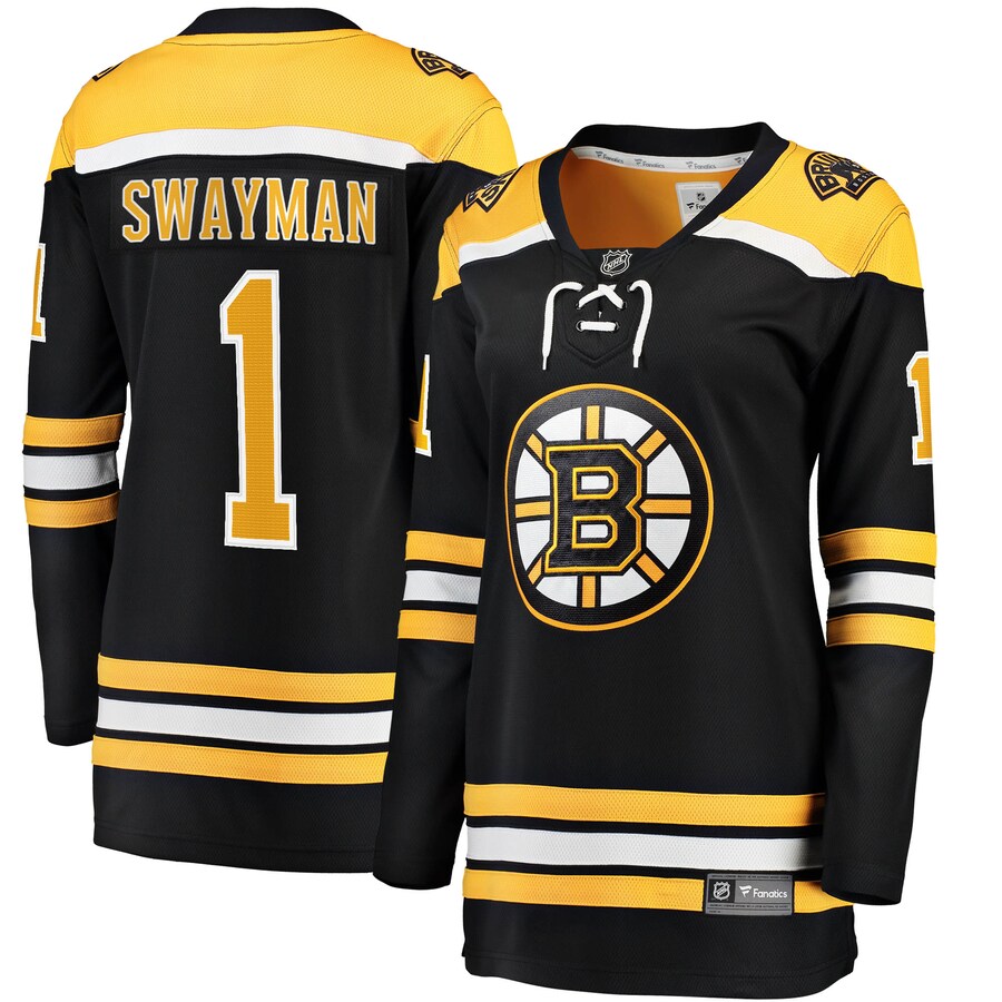 Women's Boston Bruins Jeremy Swayman Fanatics Branded Black 2017/18 Home Breakaway Jersey - Jersey