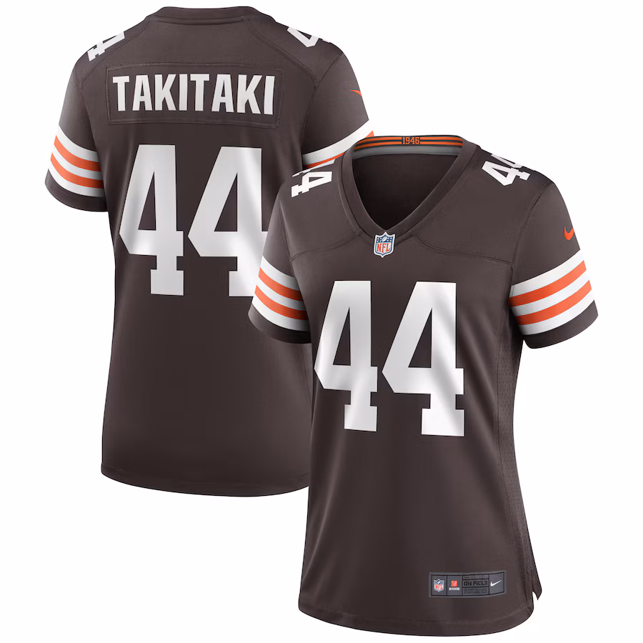 Women's Cleveland Browns Sione Takitaki Nike Brown Game Jersey - Jersey
