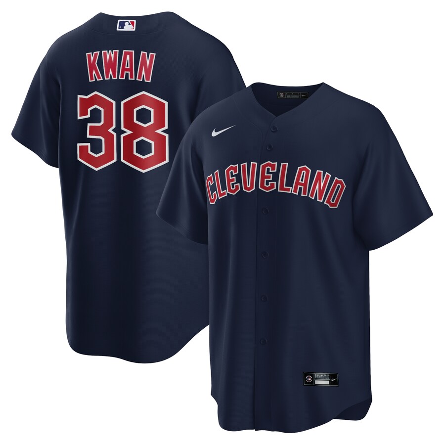 Men's Cleveland Guardians Steven Kwan Nike Navy Alternate Replica Jersey - Jersey