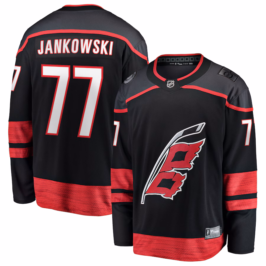 Men's Carolina Hurricanes Mark Jankowski Fanatics Black Home Breakaway Jersey - Jersey