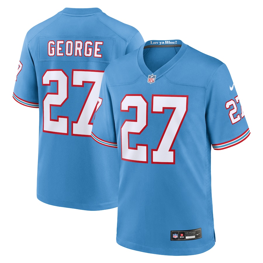 Men's Tennessee Titans Eddie George Nike Light Blue Retired Player Alternate Game Jersey - Jersey