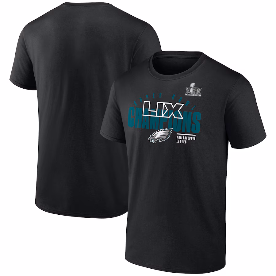 Men's Philadelphia Eagles Fanatics Black Super Bowl LIX Champions Big & Tall Iconic Victory T-Shirt - Jersey