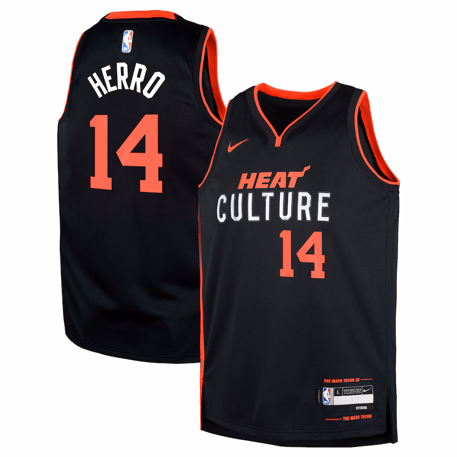 Youth Miami Heat Tyler Herro Nike Black  Swingman Replica Jersey - City Edition - Jersey