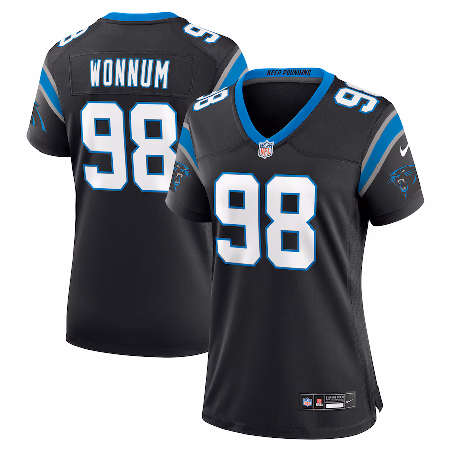Women's Carolina Panthers D.J. Wonnum Nike Black Game Jersey - Jersey