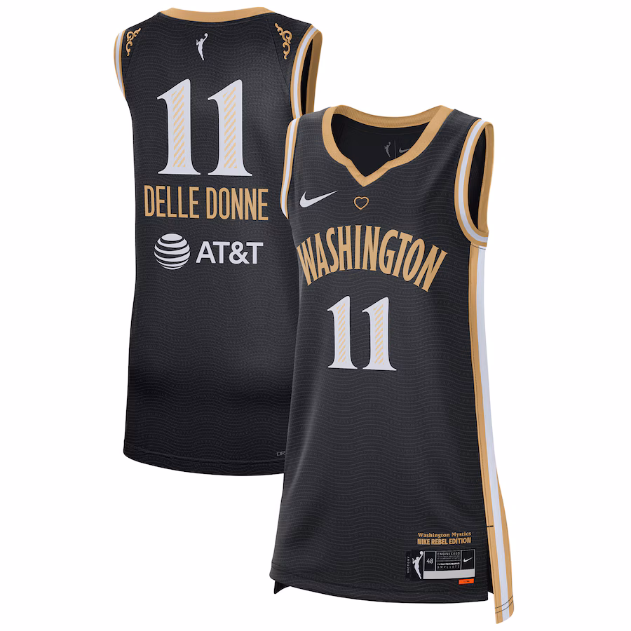 Unisex Washington Mystics Elena Delle Donne Nike Black Rebel Edition Victory Player Jersey - Jersey