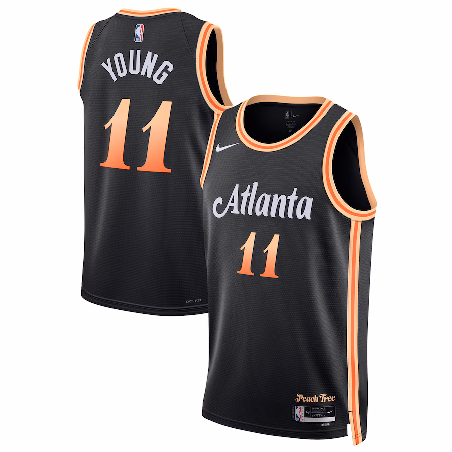 Unisex Atlanta Hawks Trae Young Nike Black 2022/23 Swingman Jersey - City Edition - Jersey