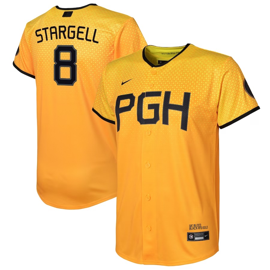 Youth Pittsburgh Pirates Willie Stargell Nike Gold City Connect Replica Player Jersey - Jersey