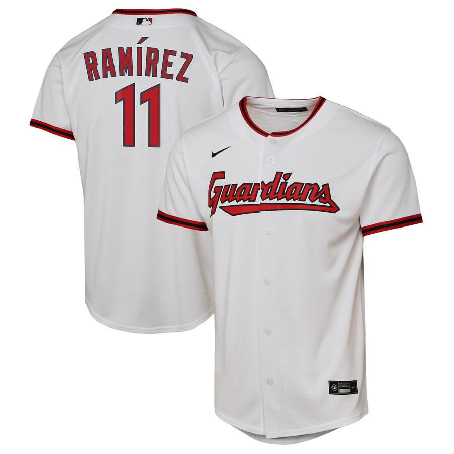 Youth Cleveland Guardians Jose Ramirez Nike White Home Replica Player Jersey - Jersey