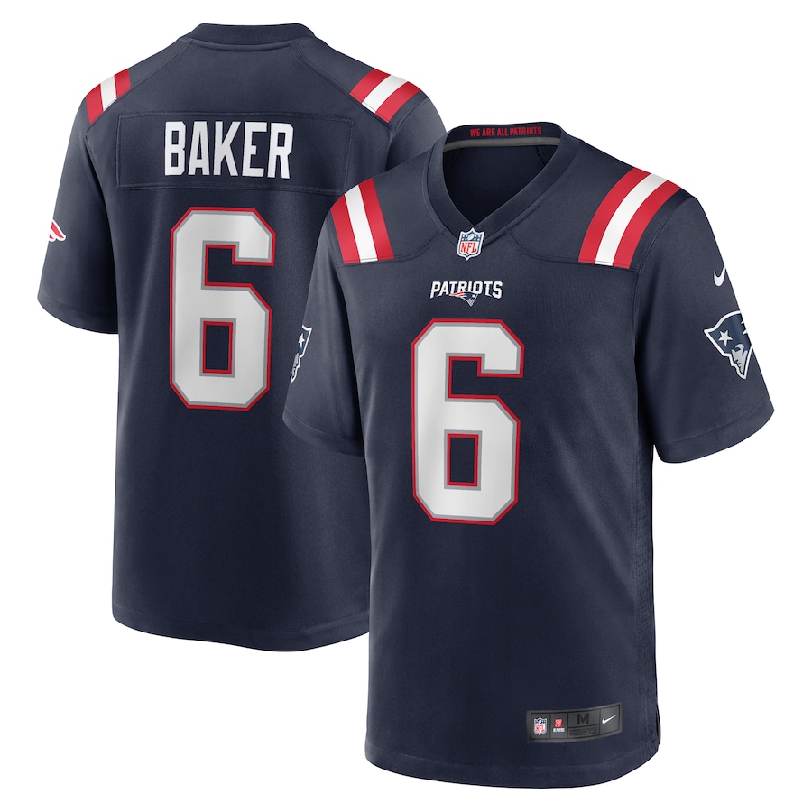 Men's New England Patriots Javon Baker Nike  Navy Team Game Jersey - Jersey