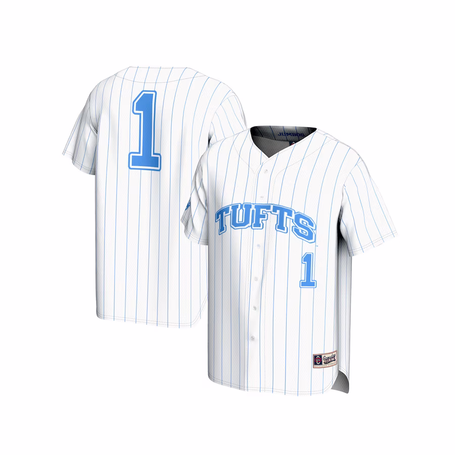 #1 Tufts University Jumbos GameDay Greats Youth Lightweight Baseball Fashion Jersey - White - Jersey
