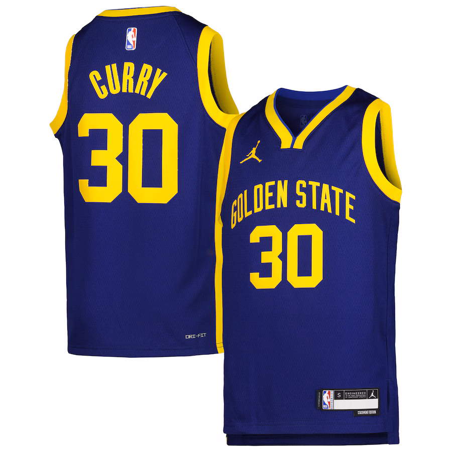 Youth Golden State Warriors Stephen Curry Jordan Brand Blue Swingman Jersey - Statement Edition - Jersey