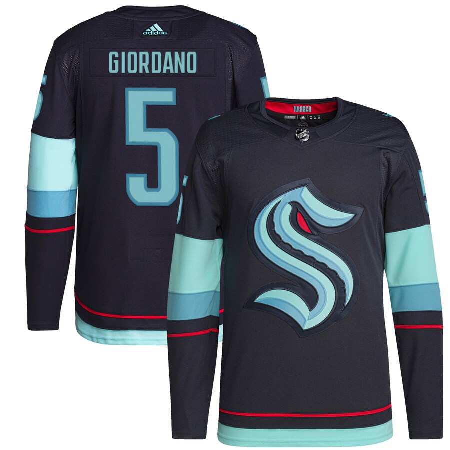 Men's Seattle Kraken Mark Giordano adidas Navy Home Authentic Primegreen Player Jersey - Jersey