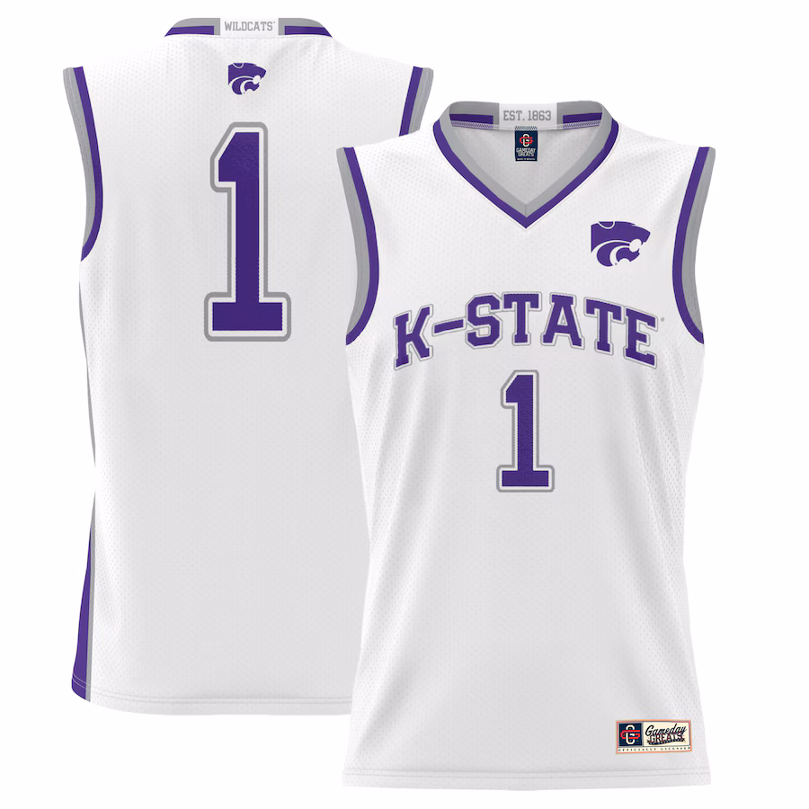 Youth GameDay Greats #1 White Kansas State Wildcats Lightweight Basketball Jersey - Jersey