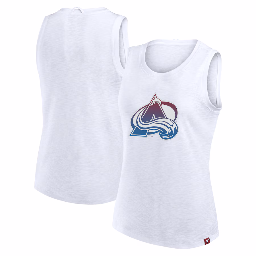 Women's Colorado Avalanche Fanatics White Slub Tank Top - Jersey