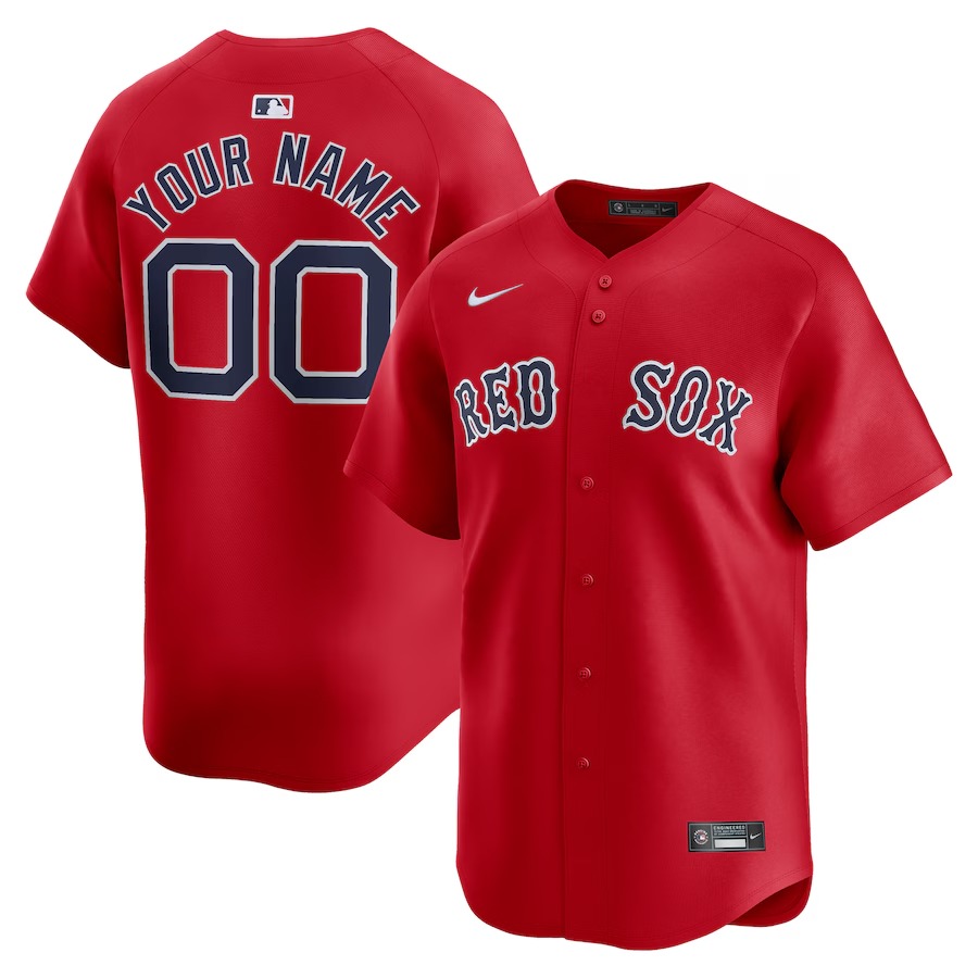 Men's Boston Red Sox  Nike Red  Alternate Limited Custom Jersey - Jersey