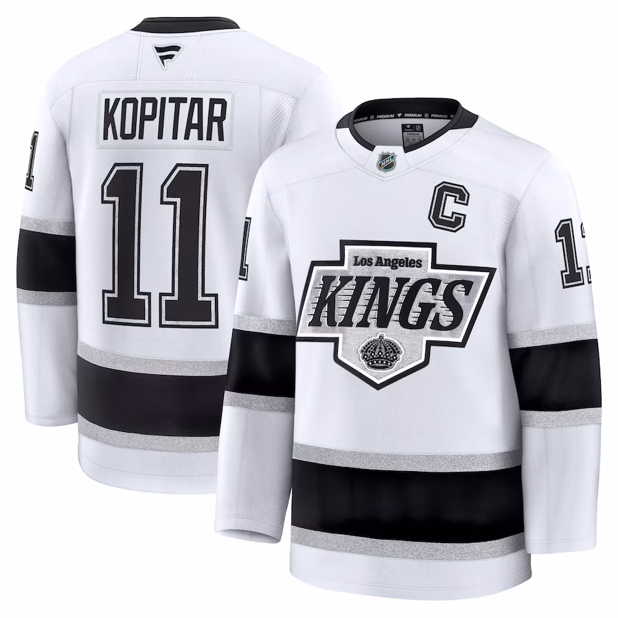 Men's Los Angeles Kings Anze Kopitar Fanatics White Away Premium Jersey - Jersey