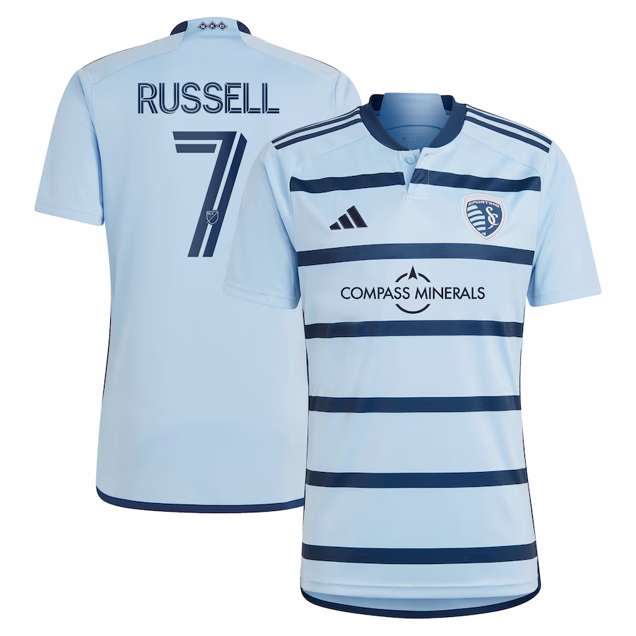 Men's Sporting Kansas City Johnny Russell adidas Light Blue 2023 Hoops 4.0 Replica Player Jersey - Jersey