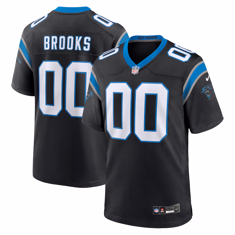 Men's Carolina Panthers Jonathon Brooks Nike Black 2024 NFL Draft Game Jersey - Jersey