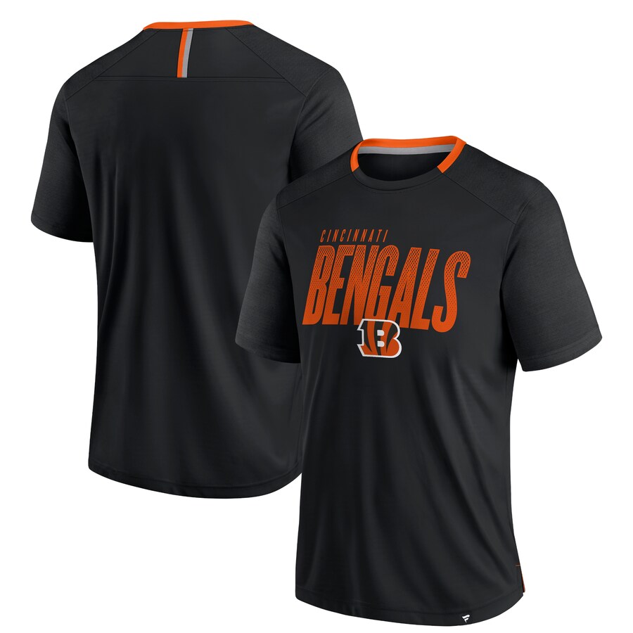 Men's Cincinnati Bengals Fanatics Black Defender Fade Slant T-Shirt - Jersey