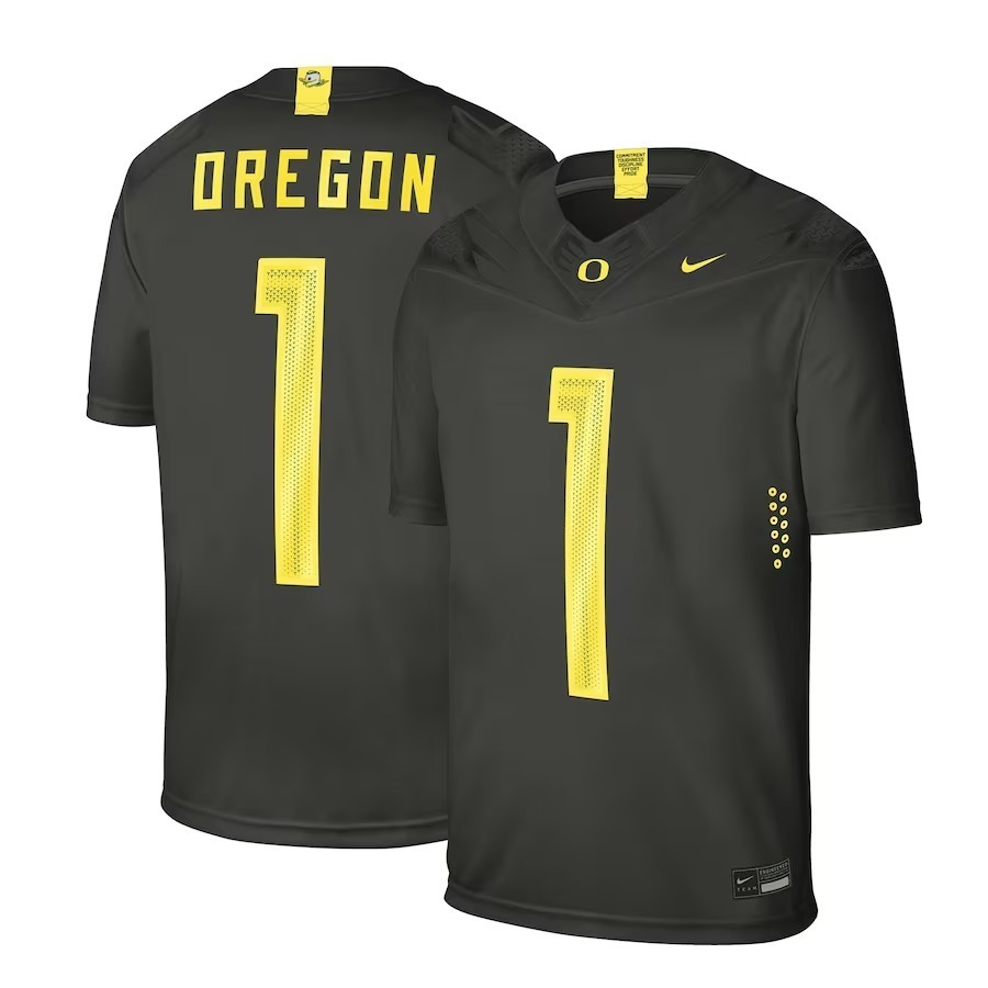 #1 Oregon Ducks Nike Alternate Game Jersey - Sequoia - Jersey