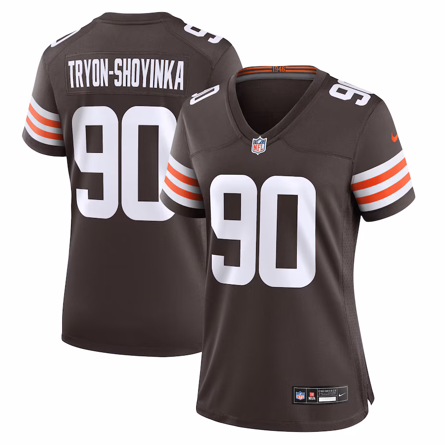 Women's Cleveland Browns Joe Tryon-Shoyinka Nike Brown Team Game Jersey - Jersey