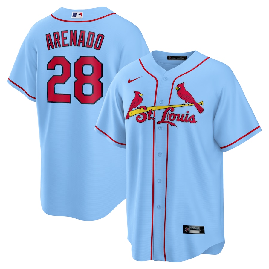 Men's St. Louis Cardinals Nolan Arenado Nike Light Blue 2024 Alternate Replica Jersey - Jersey