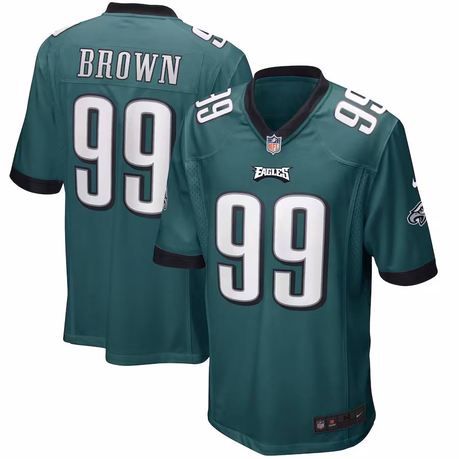 Men's Philadelphia Eagles Jerome Brown Nike Midnight Green Game Retired Player Jersey - Jersey
