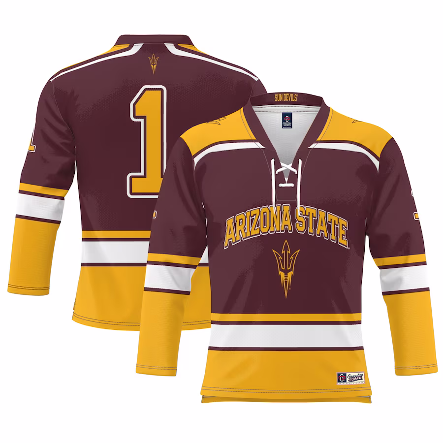 #1 Arizona State Sun Devils GameDay Greats Men's Ice Hockey Fashion Jersey - Maroon - Jersey