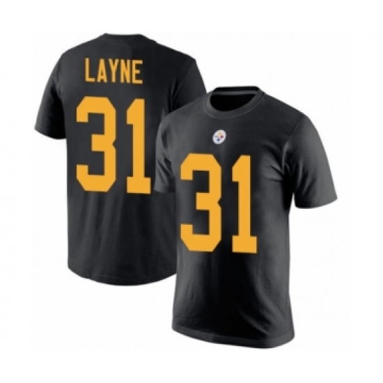 Pittsburgh Steelers #31 Justin Layne Black Rush Pride Name & Number T-Shirt - Jersey