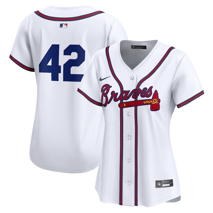 Women's Atlanta Braves  Nike White 2024 Jackie Robinson Day Home Limited Jersey - Jersey