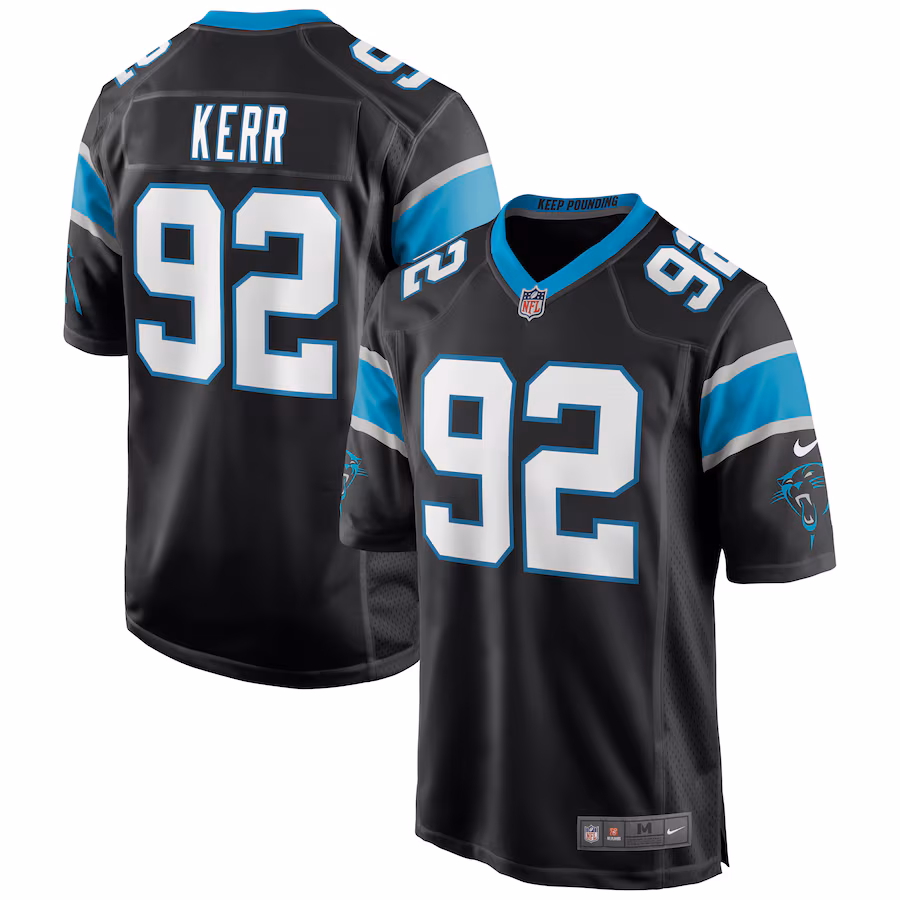 Men's Carolina Panthers Zach Kerr Nike Black Game Jersey - Jersey