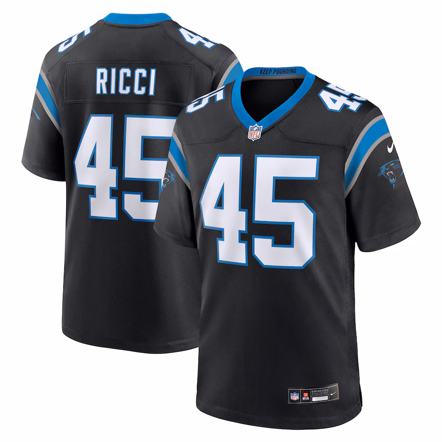 Men's Carolina Panthers Giovanni Ricci Nike Black Team Game Jersey - Jersey