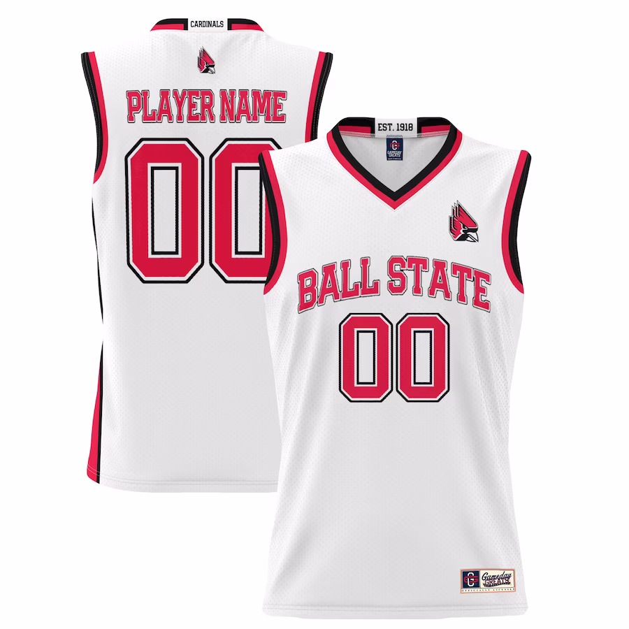 Ball State Cardinals GameDay Greats Youth NIL Pick-A-Player Lightweight Basketball Jersey - White - Jersey