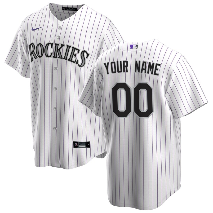 Youth Colorado Rockies Nike White Home Replica Custom Jersey - Jersey