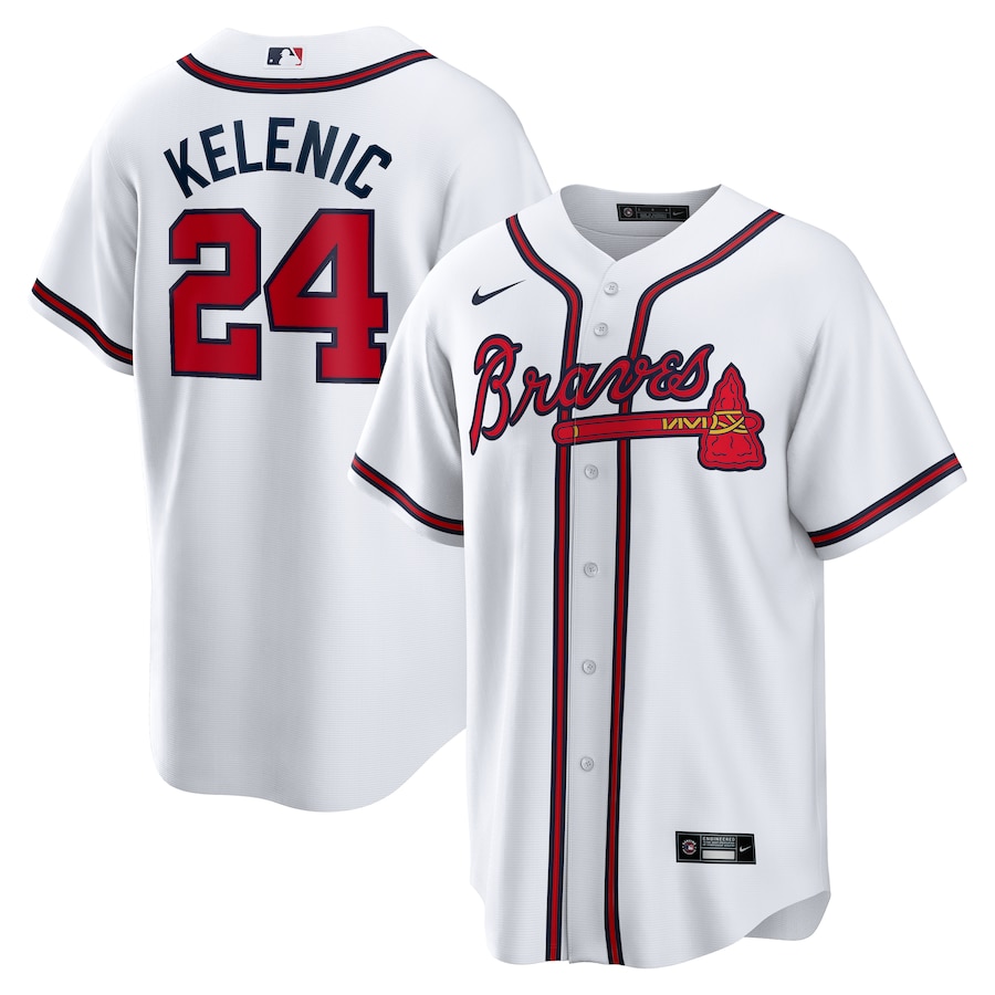 Men's Atlanta Braves Jarred Kelenic Nike White Home Replica Jersey - Jersey