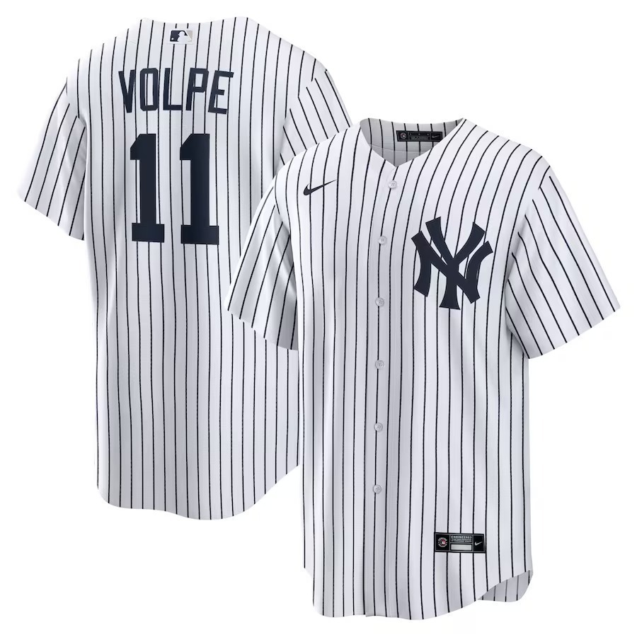 Youth New York Yankees Anthony Volpe Nike White Home Replica Player Jersey - Jersey