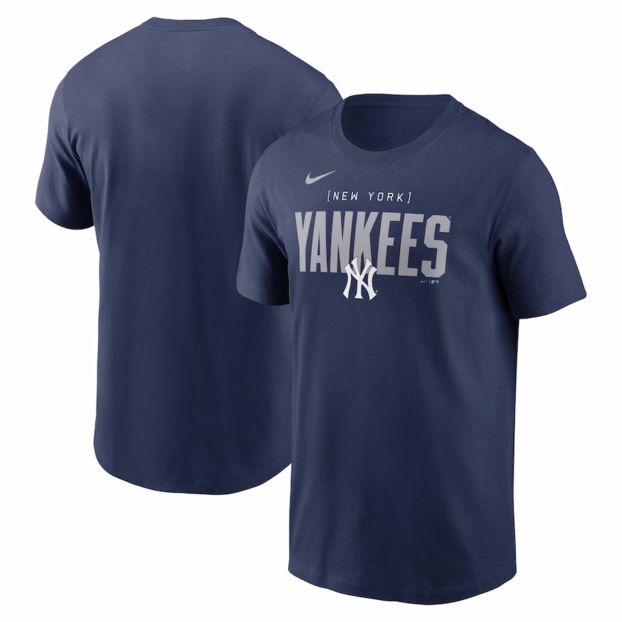 Men's New York Yankees Nike Navy Home Team Bracket Stack T-Shirt - Jersey