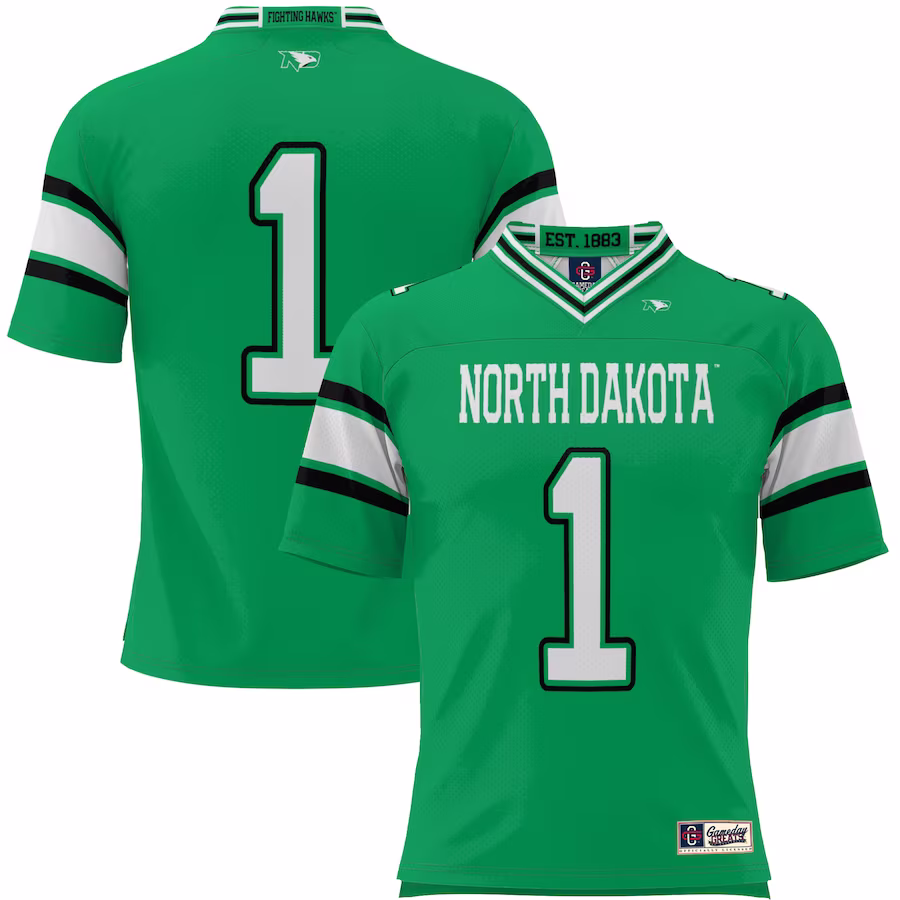 #1 North Dakota GameDay Greats Youth Endzone Football Jersey - Kelly Green - Jersey