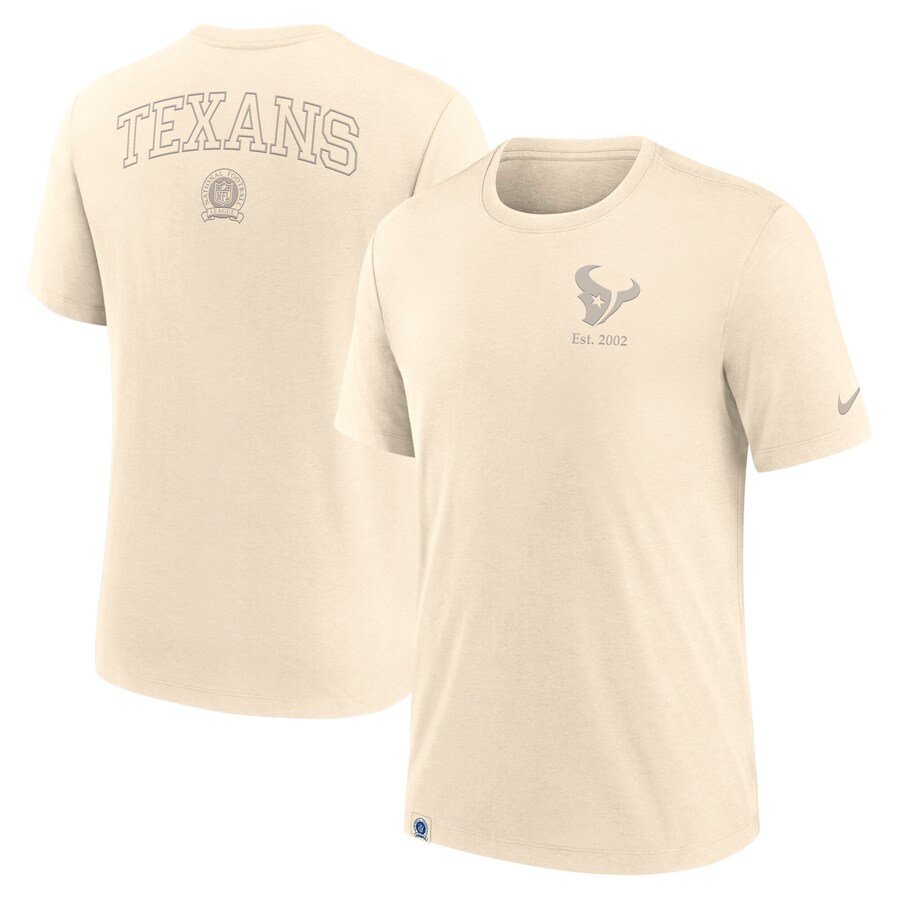 Men's Houston Texans Nike Cream Glory Tri-Blend T-Shirt - Jersey
