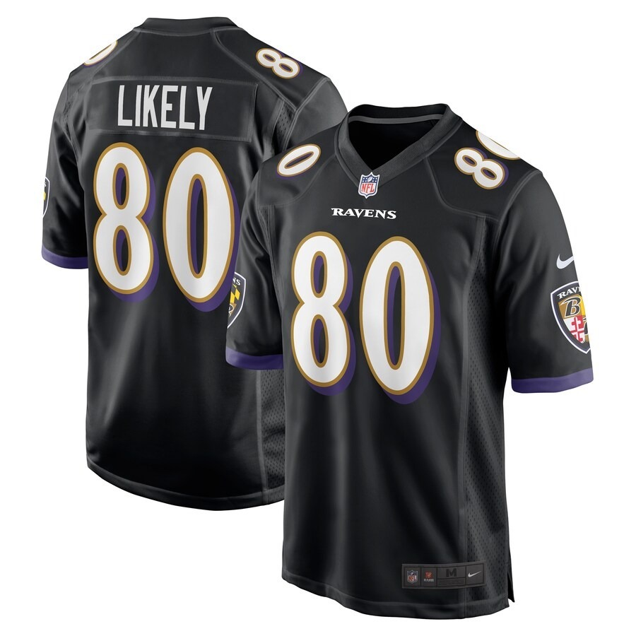 Men's Baltimore Ravens Isaiah Likely Nike Black Alternate Game Jersey - Jersey