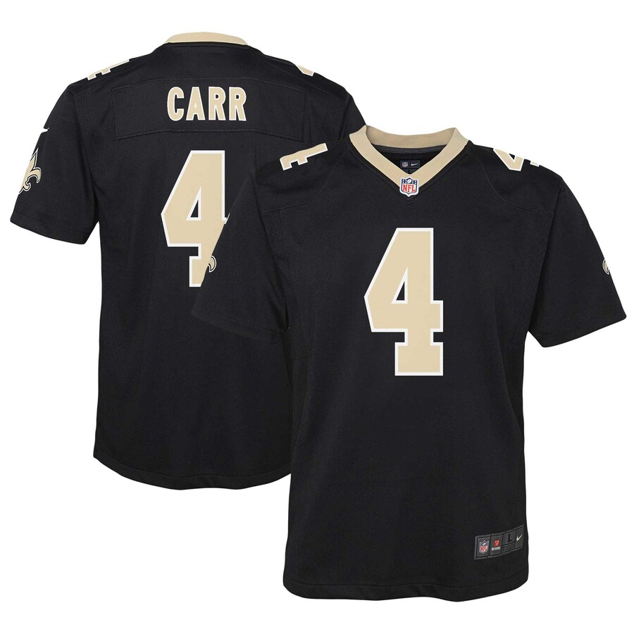 Youth New Orleans Saints Derek Carr Nike Black Game Jersey - Jersey