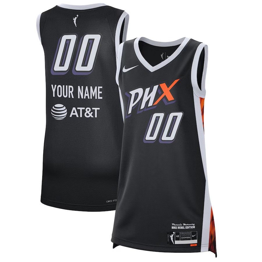 Unisex Phoenix Mercury Nike Black 2021 Rebel Edition Victory Custom Jersey - Jersey