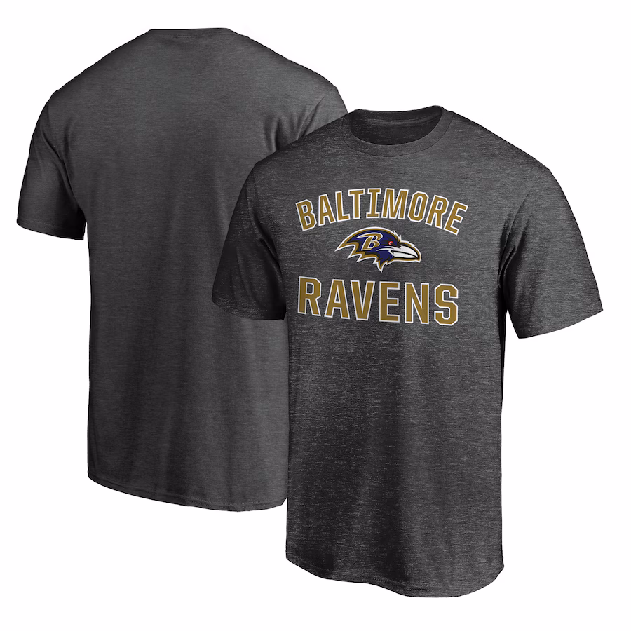 Men's Baltimore Ravens Fanatics Heather Charcoal Victory Arch T-Shirt - Jersey