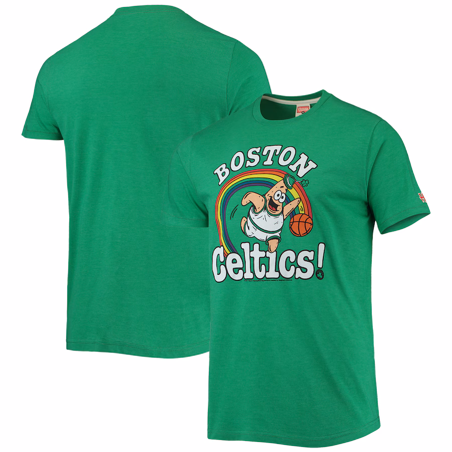 Men's Boston Celtics Homage Kelly Green NBA x Spongebob Collab Tri-Blend T-Shirt - Jersey