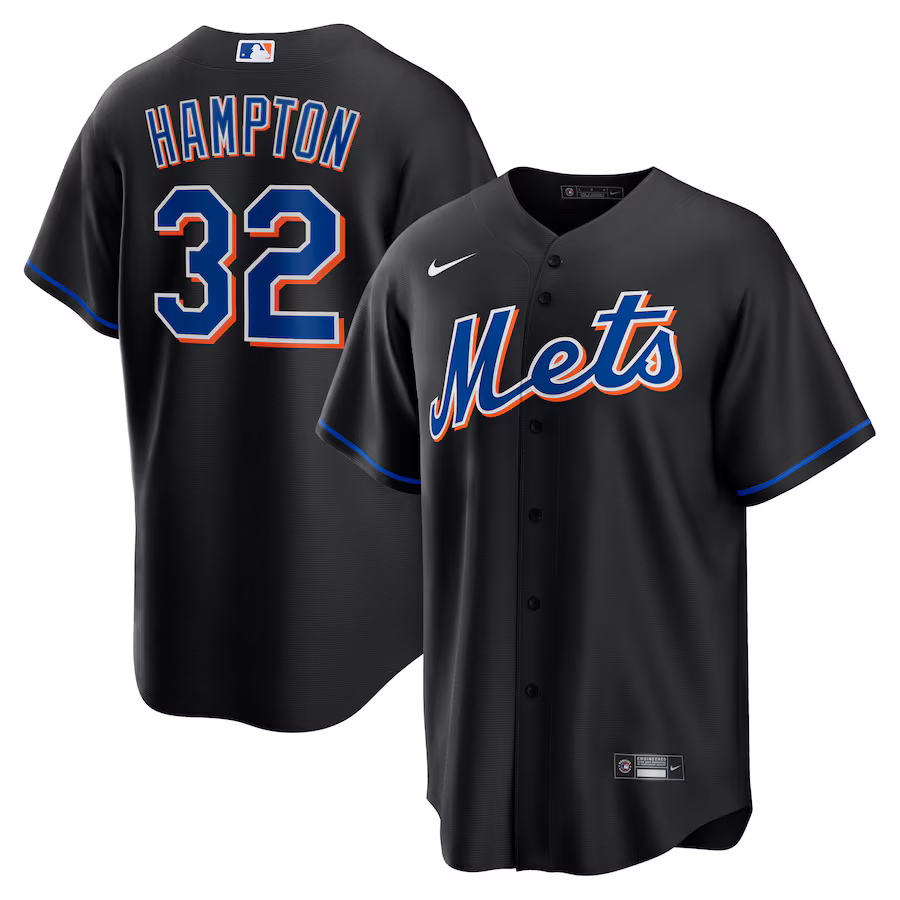 Men's New York Mets Mike Hampton Nike Black 2022 Alternate Replica Player Jersey - Jersey